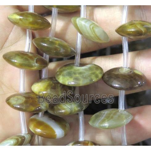 Agate bead, flat round