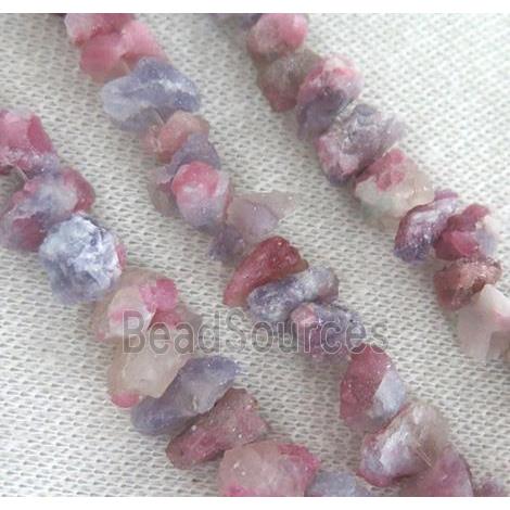 pink tourmaline chip beads, freeform