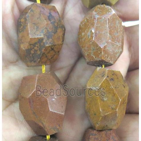 brown Agate beads, faceted freeform