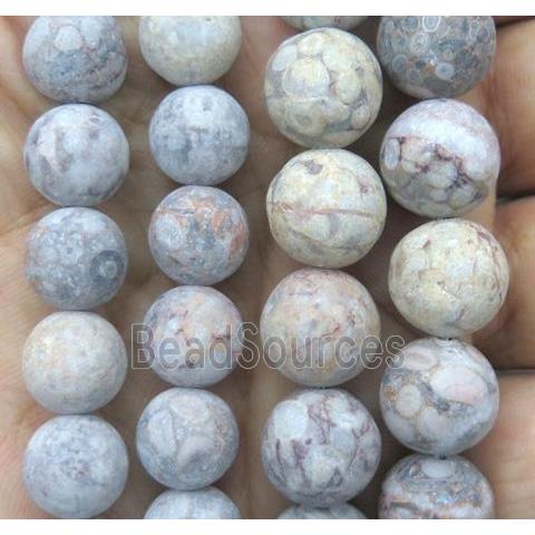 round leopard-skin jasper beads, matte