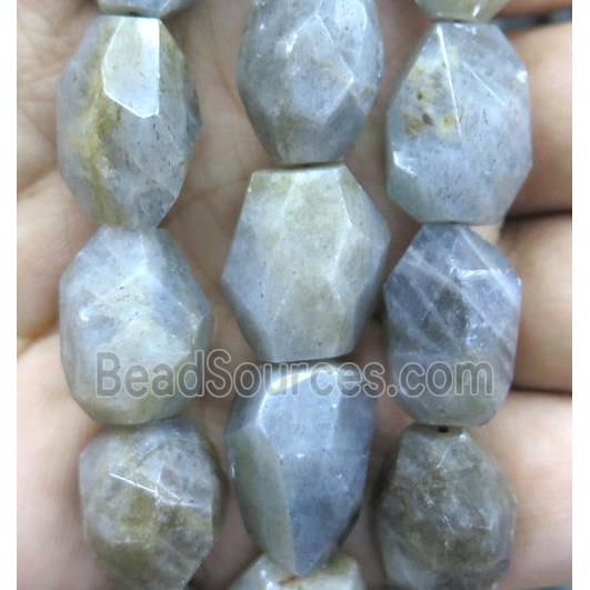 Labradorite beads, faceted freeform