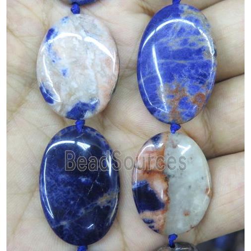 orange sodalite beads, oval