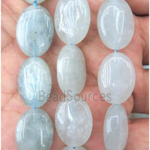 Aquamarine oval beads, blue