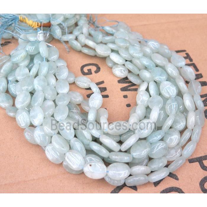 Aquamarine oval beads, blue