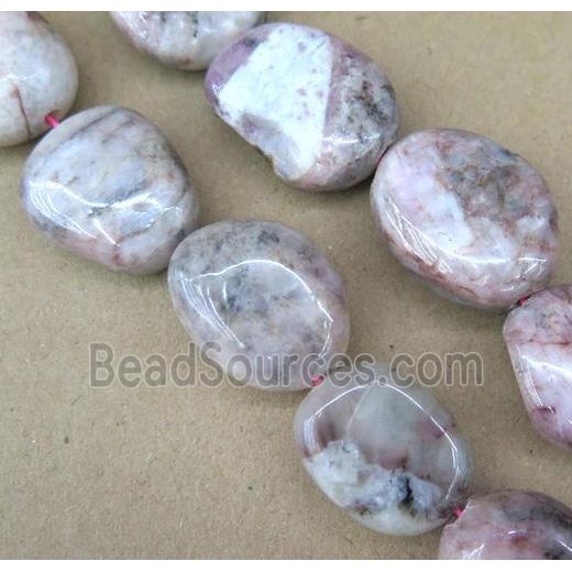 pink opal jasper beads, freeform