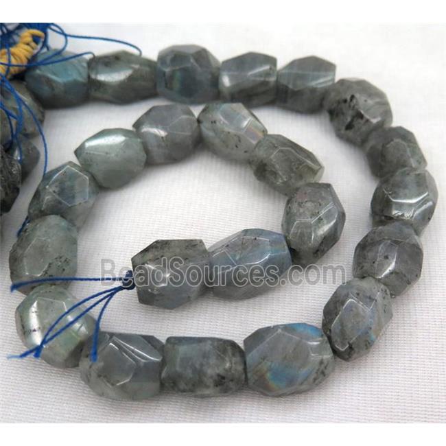 Labradorite beads, faceted freeform