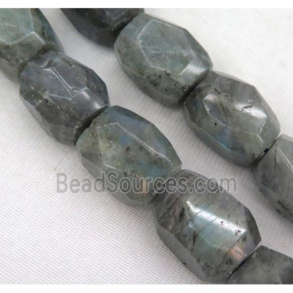 Labradorite bead, faceted freeform