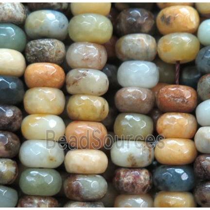 Chinese HuaXiu Jade beads, faceted rondelle