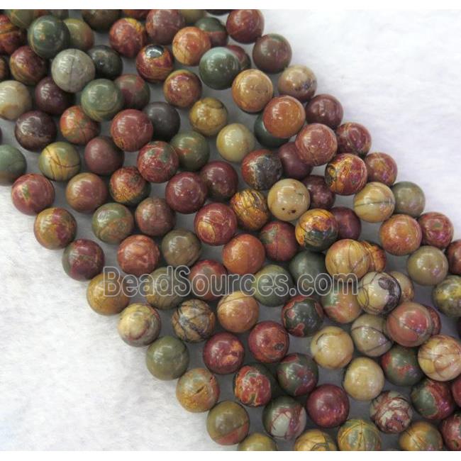 round Picasso Jasper Beads