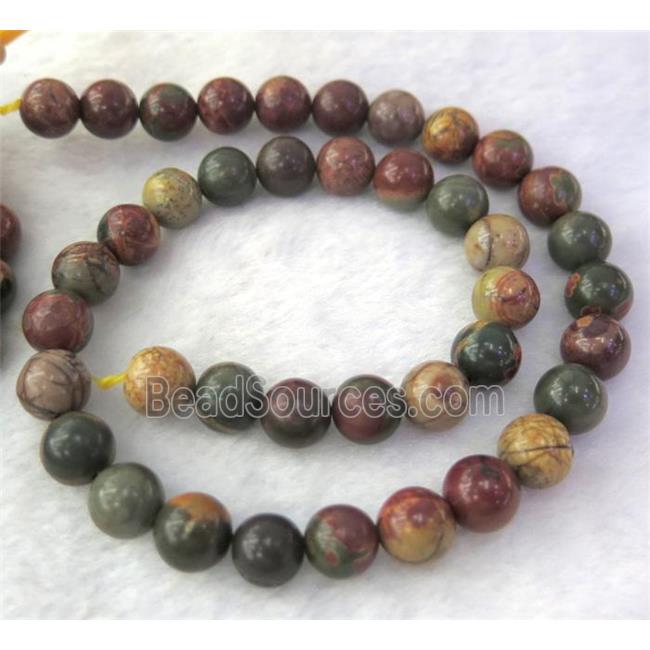 round Picasso Jasper Beads