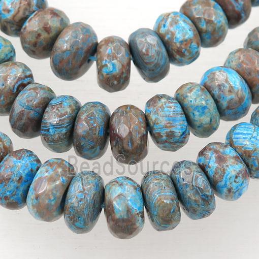 blue Oak Jasper beads, faceted rondelle