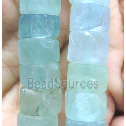 green Fluorite bead, matte, heishi