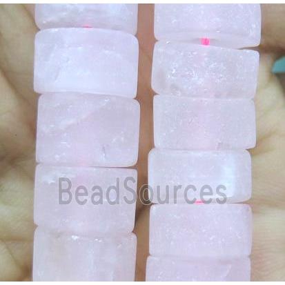 matte rose quartz bead, heishi