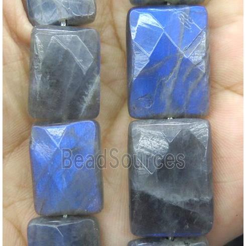 labradorite bead, faceted rectangle