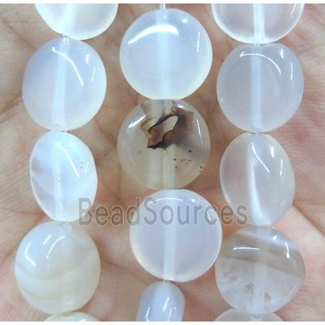 natural Heihua Agate bead, flat-round