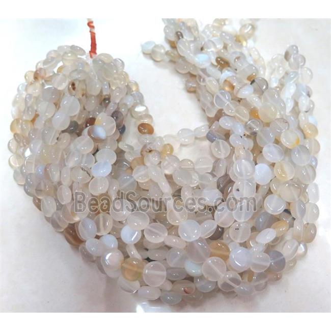 natural Heihua Agate bead, flat-round