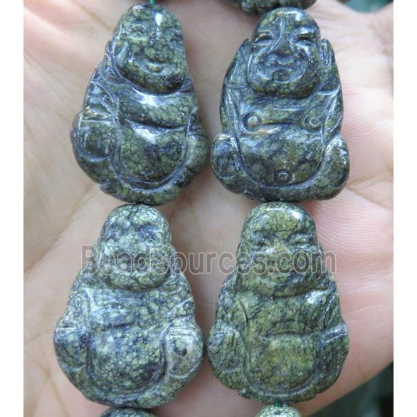 Green Lace Jasper buddha beads