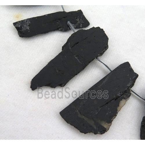 black tourmaline stick collar beads