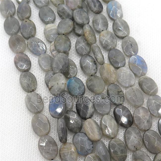 Labradorite bead, faceted oval