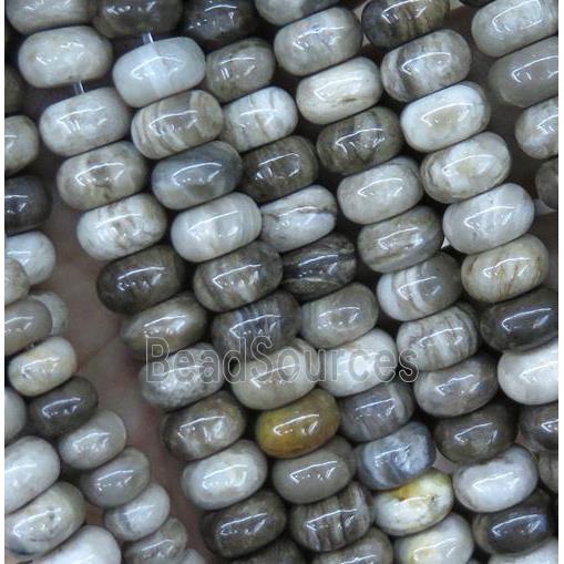 natural Silver Leaf Jasper beads, rondelle