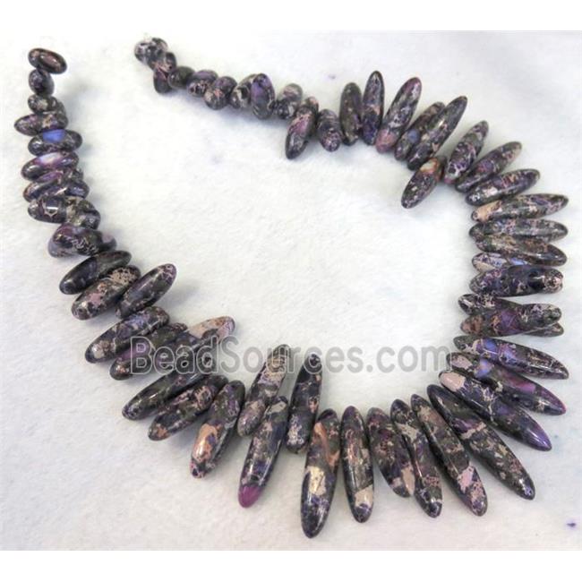 Imperial Jasper Beads for necklace, stick, purple