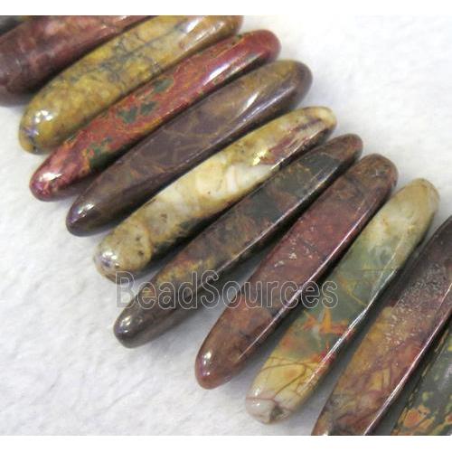 Picasso Jasper stick Beads for necklace