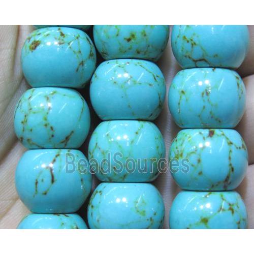 Synthetic Turquoise Beads Blue Smooth Rondelle