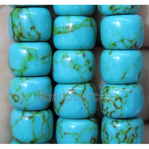 Synthetic Turquoise Beads Barrel