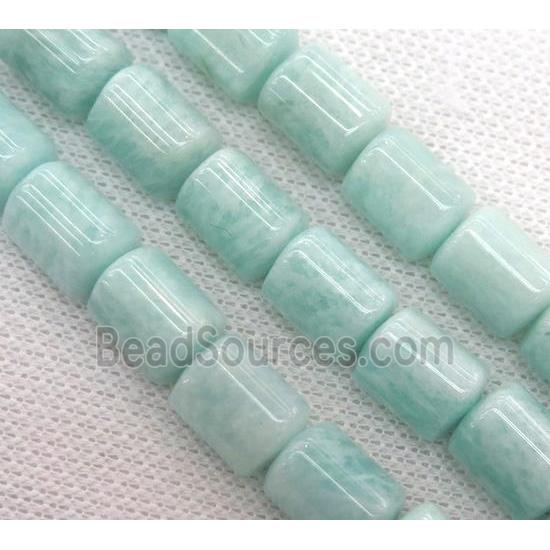 Peruvian Amazonite beads, 3faces tube, blue