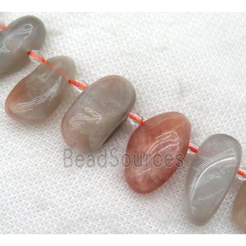 orange moonstone collar bead, freeform