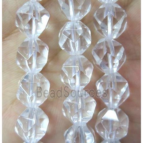 Clear Quartz beads cut round