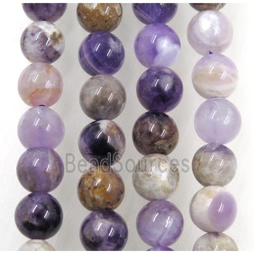 Dogtooth Amethyst beads, round