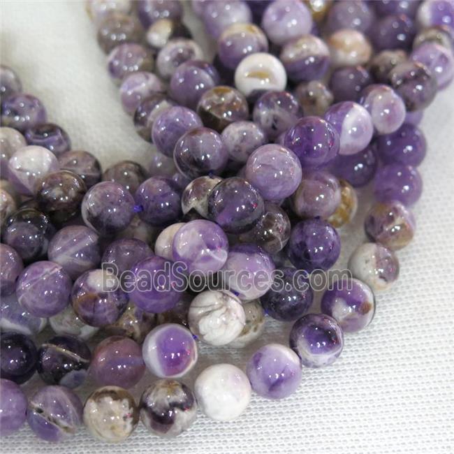 Dogtooth Amethyst beads, round