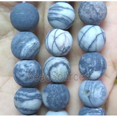 round stripe jasper beads, matte