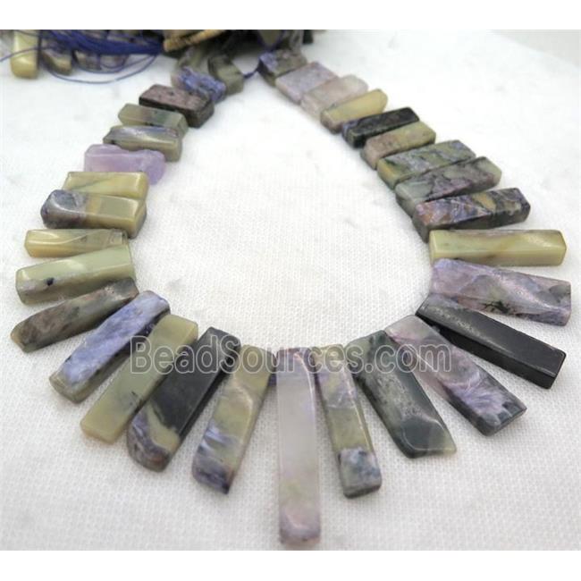 Charoite collar bead, stick, dye