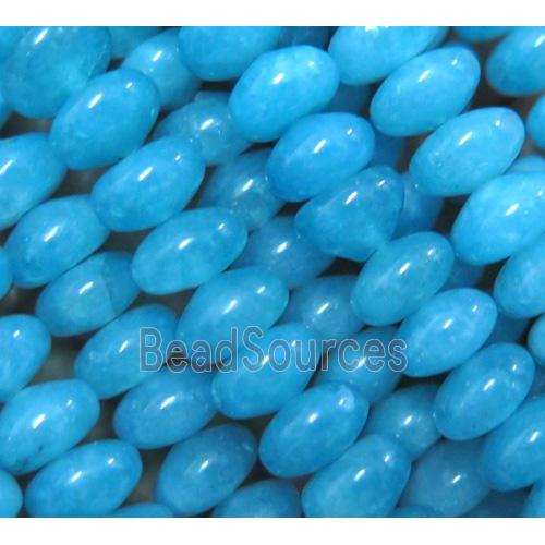 blue sponge quartz beads, rondelle, aqua, stability