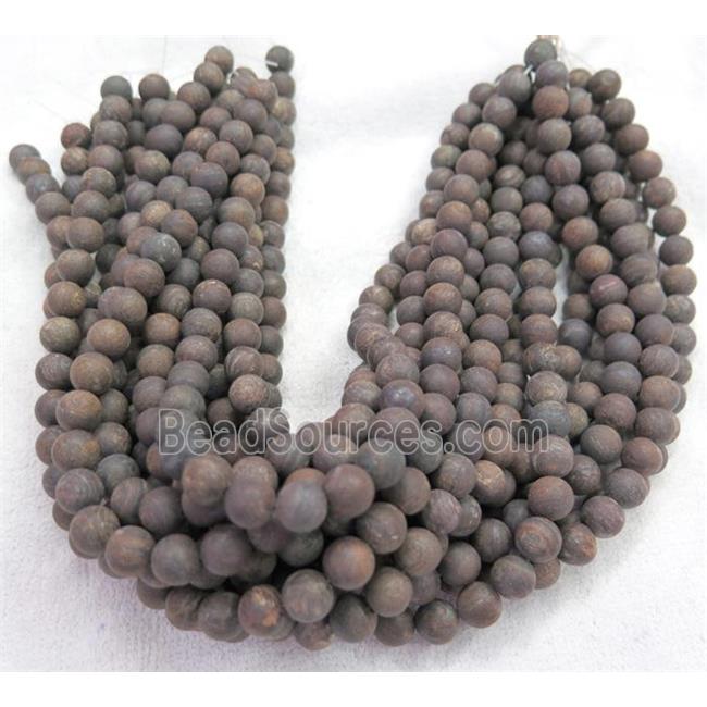 Bronzite bead, matte, round