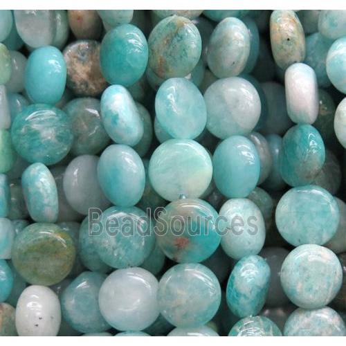 Amazonite bead, flat round, green