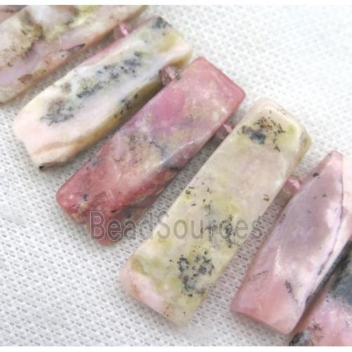 pink opal stick beads