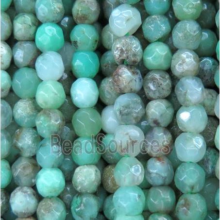 green Australian Chrysoprase bead, faceted round
