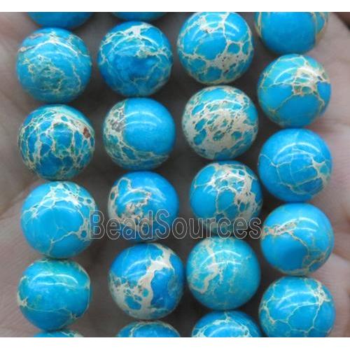 aqua Sea Sediment Jasper bead, round