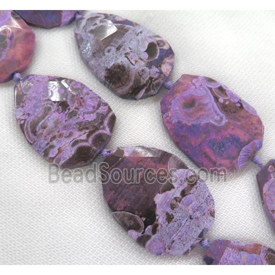 purple Ocean Jasper bead, faceted freeform