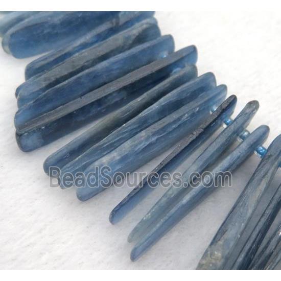 kyanite collar beads, stick, blue