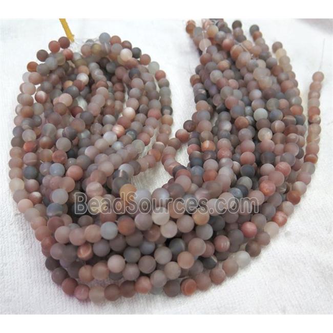 matte black SunStone beads, round