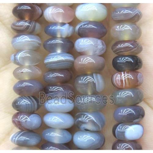 grey Botswana Agate beads, rondelle