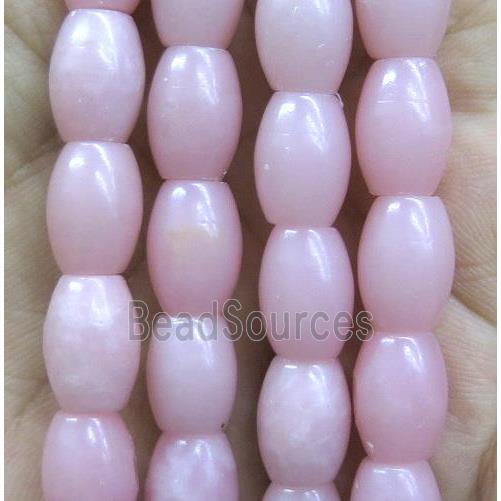 pink Opal Jasper barrel beads