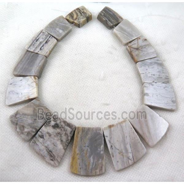 Silver Leaf Jasper necklace, freeform