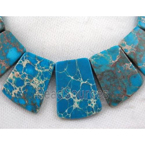 Sea Sediment Jasper necklace, freeform, blue