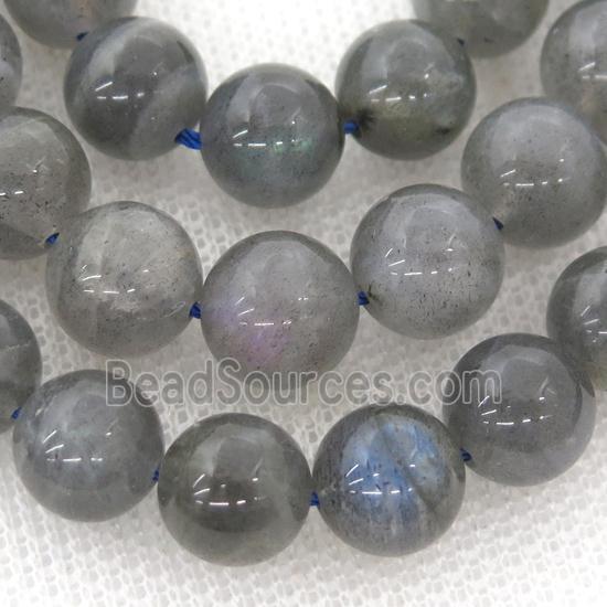 round Labradorite beads, A-grade, deep-gray