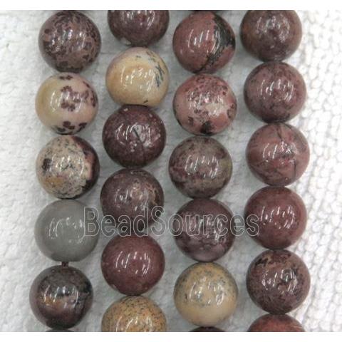 round Chinese Chohua Jasper Beads, red